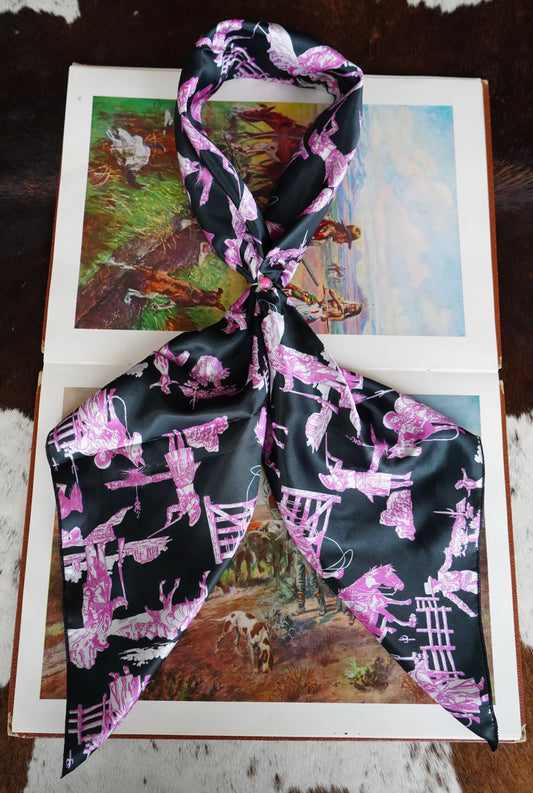 Black w/ Pink Cowgirlin Wild Rag