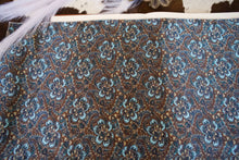 Load image into Gallery viewer, Brown &amp; Navy Damascus Paisley DS Wild Rag