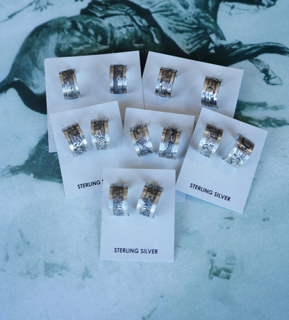 Elaine Becenti Stamped Half Hoop Earrings