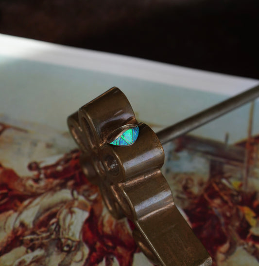 Blue Opal Inlay Ring - Sz 7