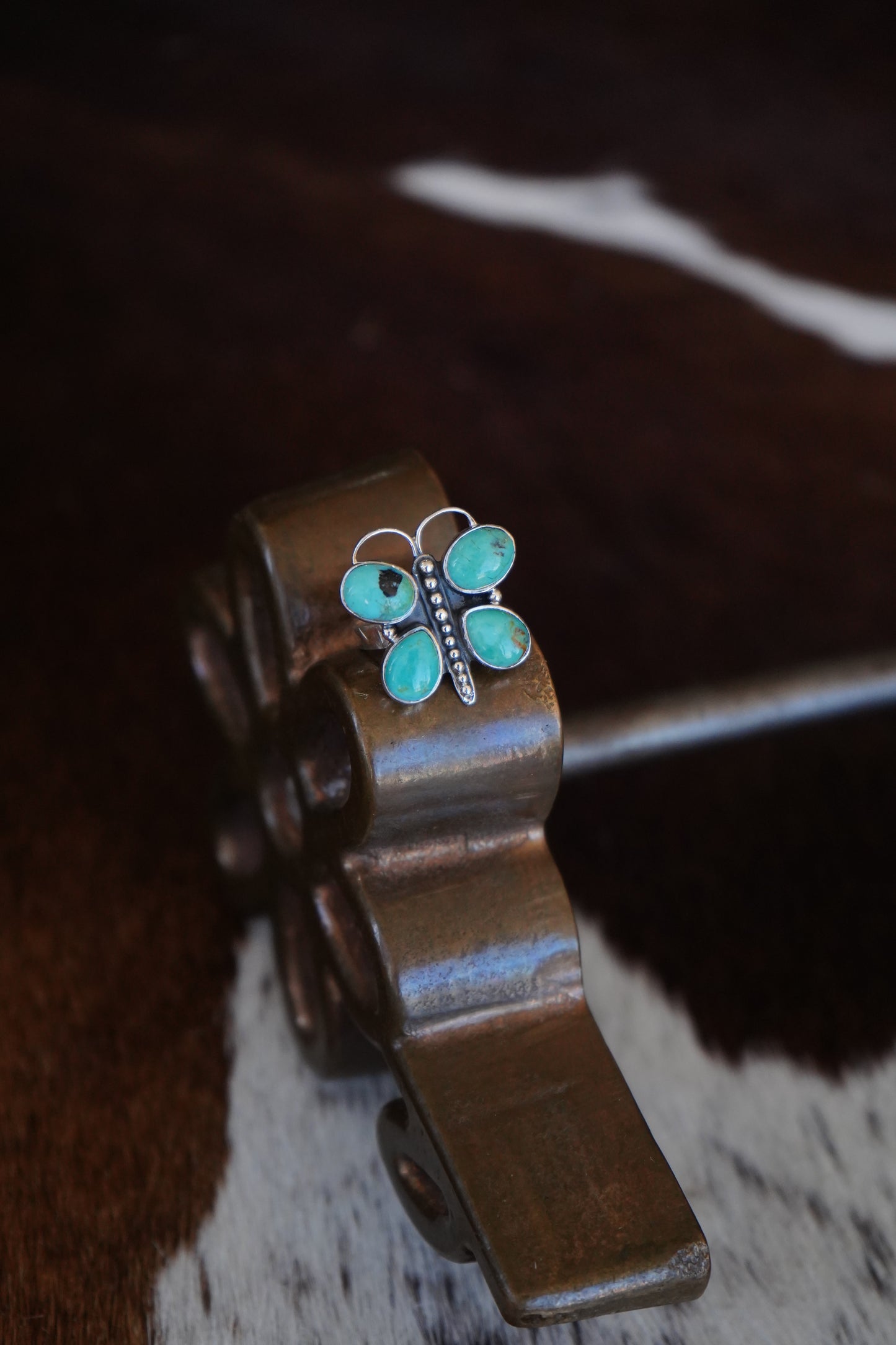 Turquoise Butterfly Ring - Adj