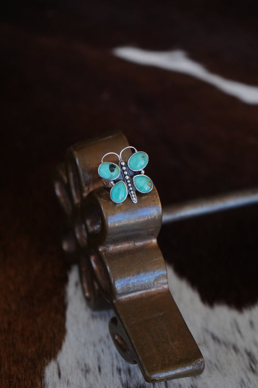 Turquoise Butterfly Ring - Adj