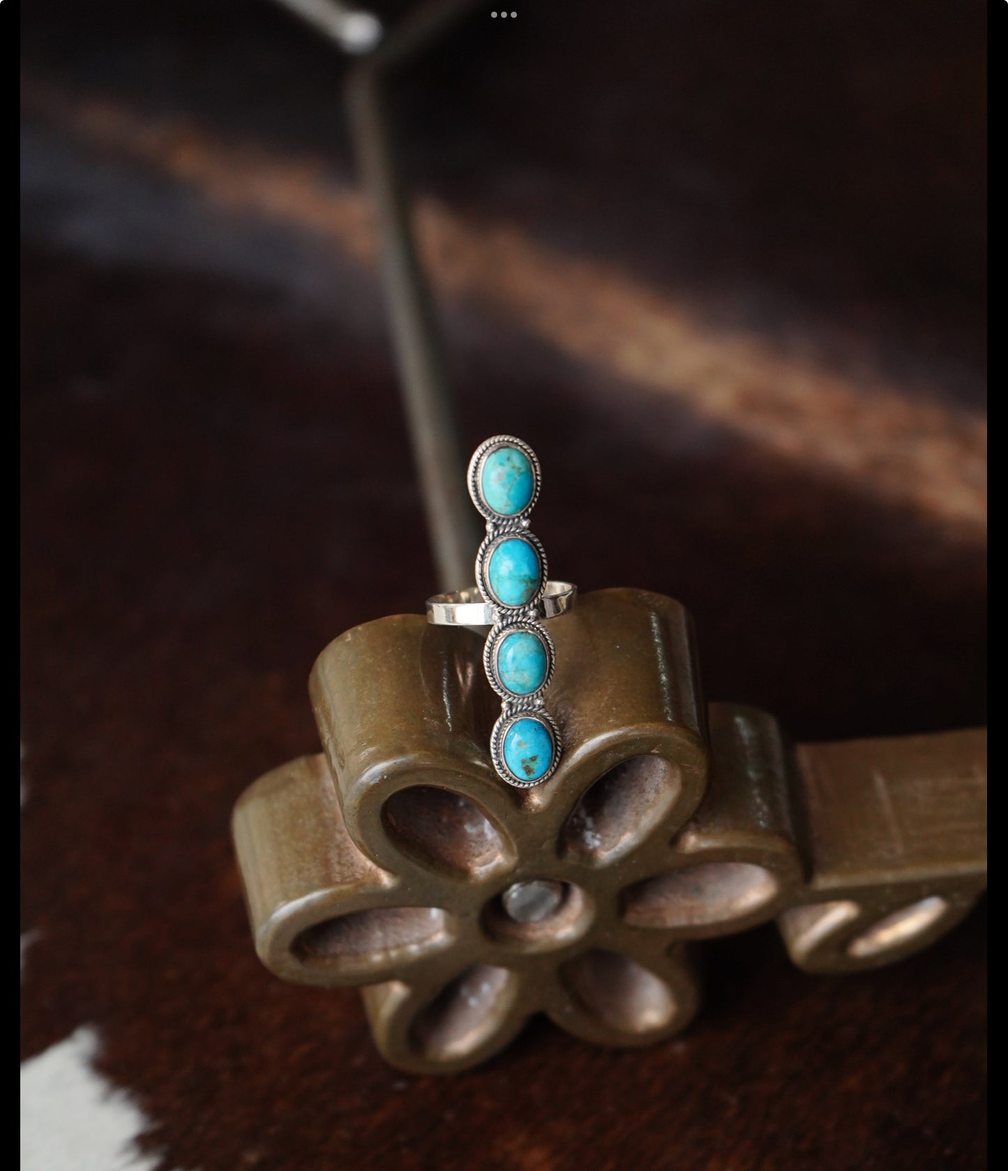 4 Stone Turquoise Ring - Sz 10