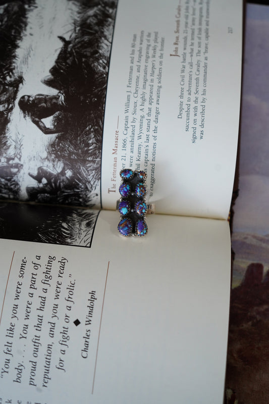 Purple Mojave 8 Stone Statement Ring - Adj