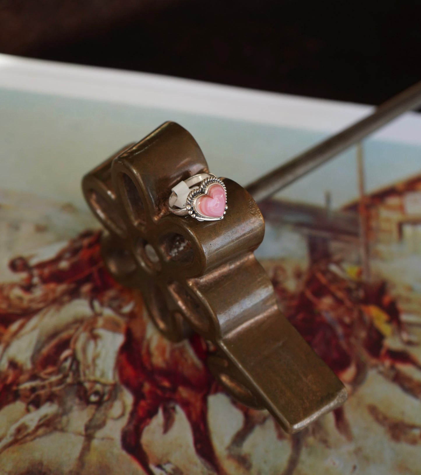 Pink Conch Heart Rings