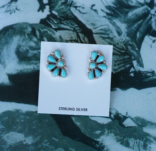 Alicia Wilson Turquoise Half Cluster Stud Earrings