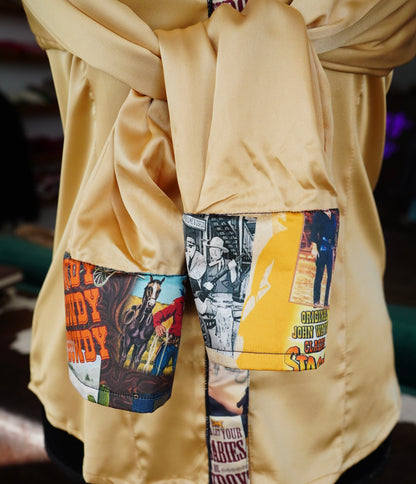 S - Cowboy Classics on Gold Satin Button Down
