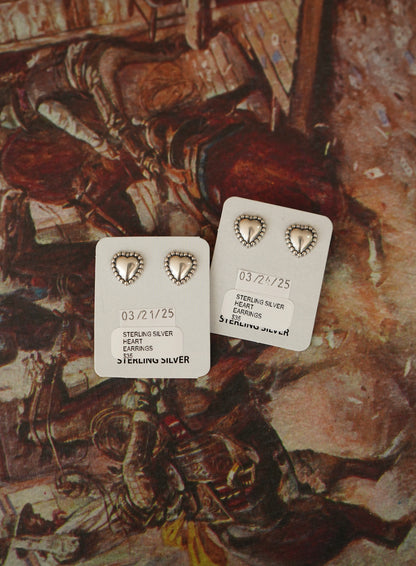 Sterling Silver Concho Stud Earrings