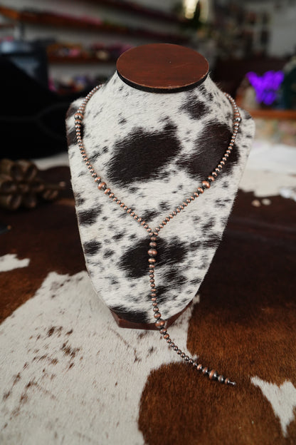 Graduated Copper Lariat Necklace