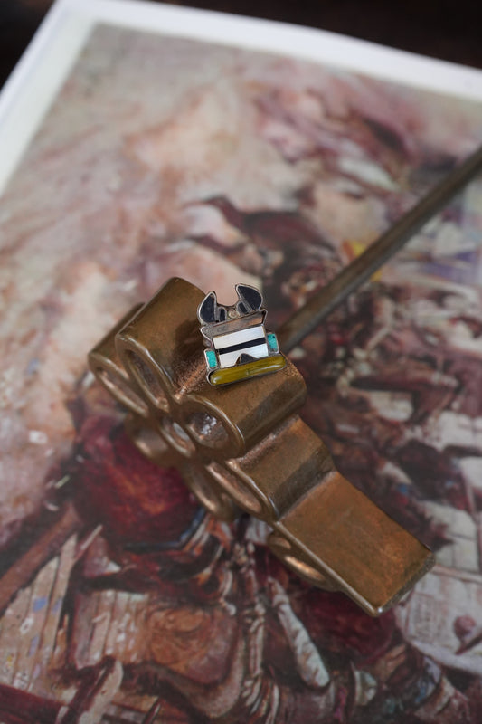 Vintage Zuni Antelope Kachina Ring - Sz 5.5