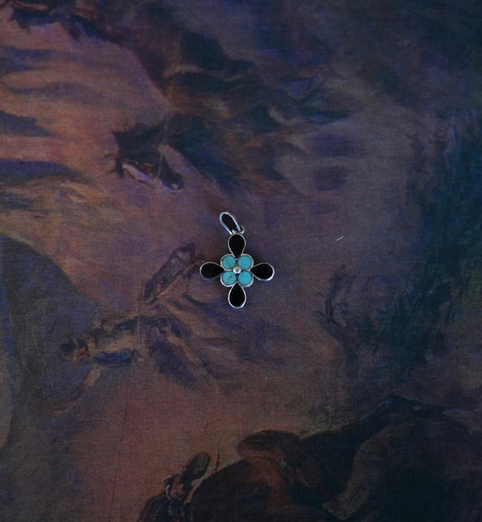 Black Onyx & Turquoise Star Pendant