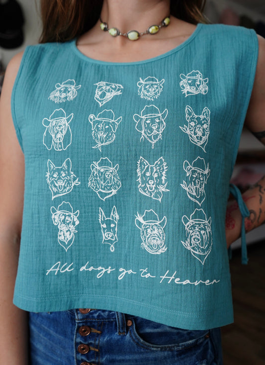 All Dogs - Double Gauze Side Tie Sleeveless Top