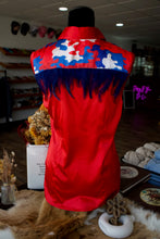 Load image into Gallery viewer, L - Feathered Patriotic Camo on Red Button Down