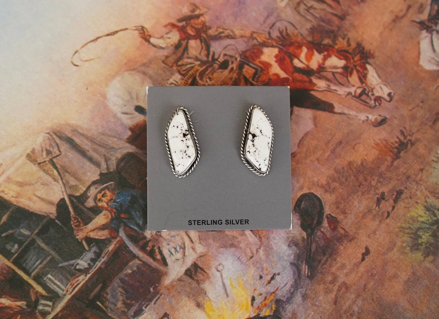 Chassity Belone White Buffalo Stud Earrings