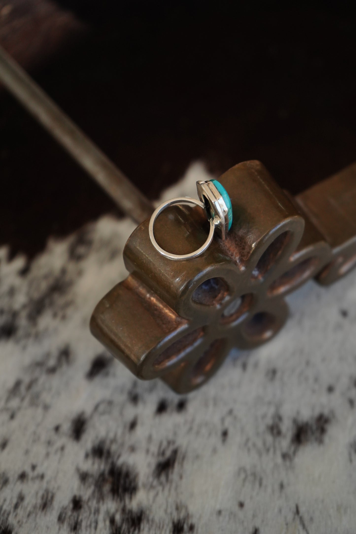 Turquoise Coffin Ring - Adj