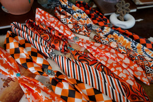 Black, White, & Orange Checkered Wild Rag