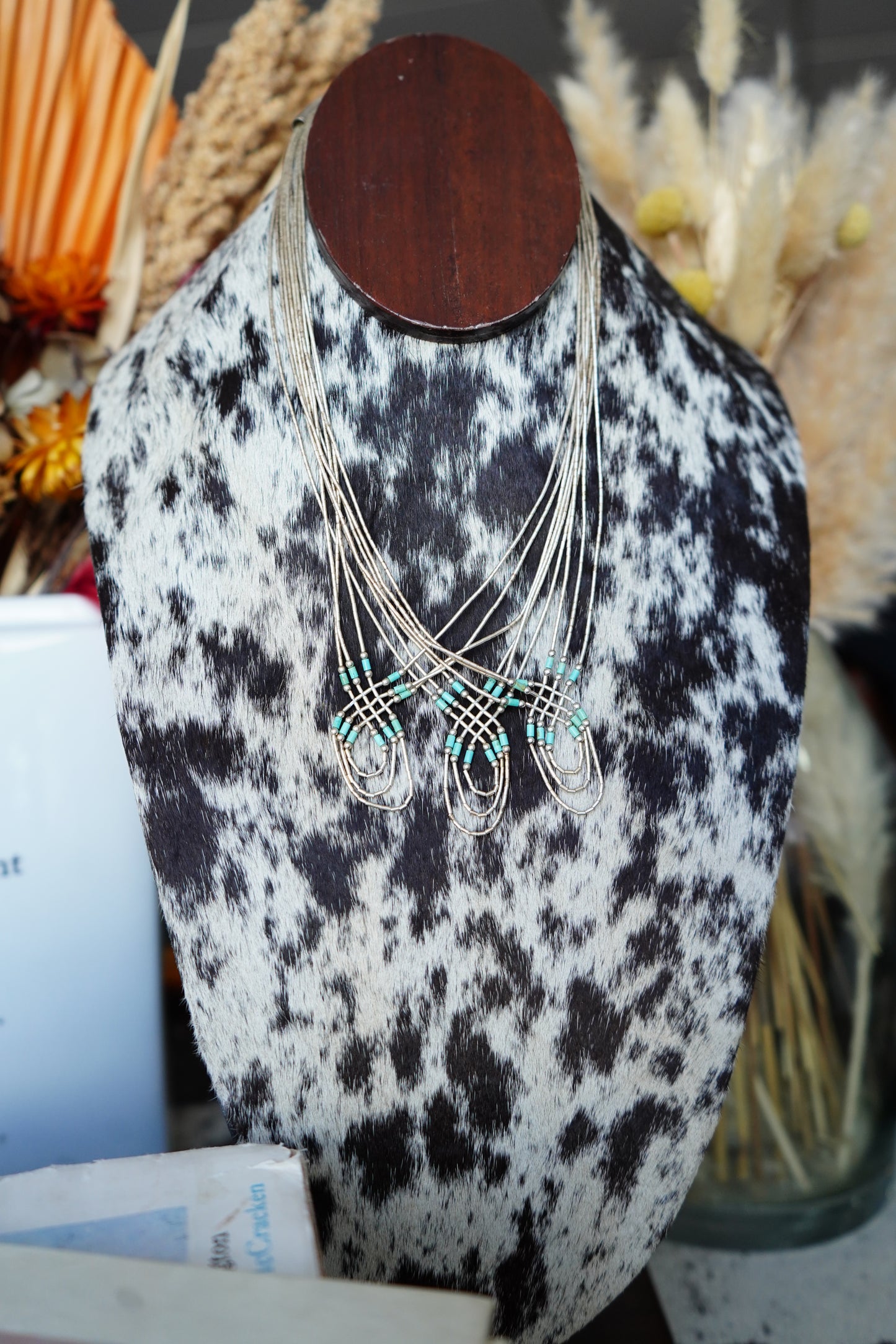 Vintage Turquoise Liquid Silver Necklaces