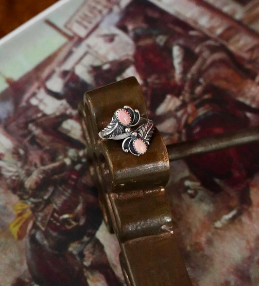 2 Stone Pink Conch Ring - Adj