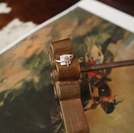 Willis Skeets Silver Cactus Ring - Sz 9