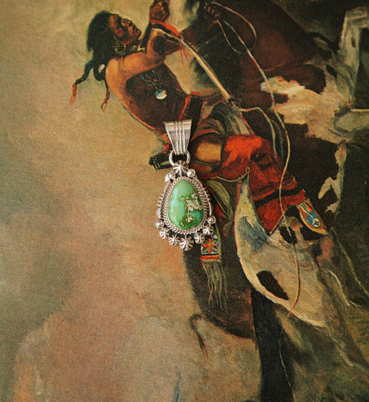 Marita Benally Turquoise w/ Conchos Pendants