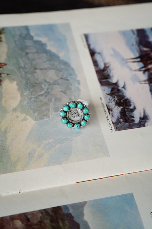 Turquoise Infinity Ring - Sz 8