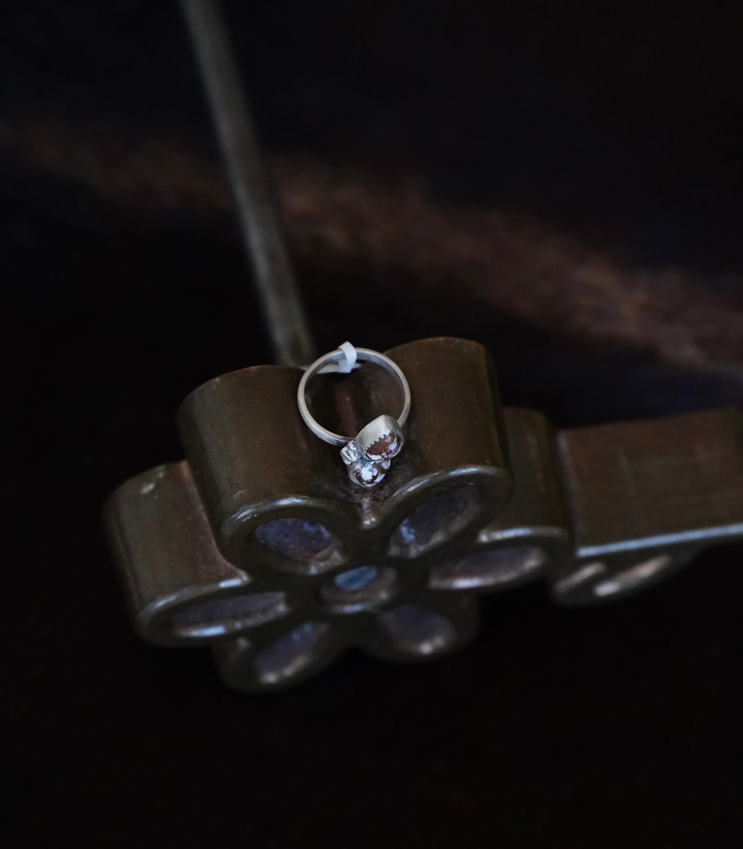 2 Stone Wild Horse Teardrop Ring - Adj