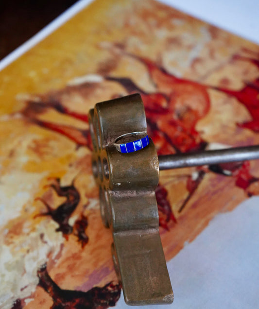 Vintage Lapis Inlay Ring - Sz 7