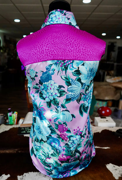Daisy Original Teal Floral w/ Magenta & Teal Button Down - Size 16