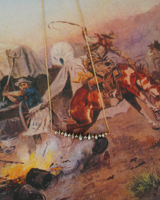 Sterling Silver Pearls & Gold Necklace