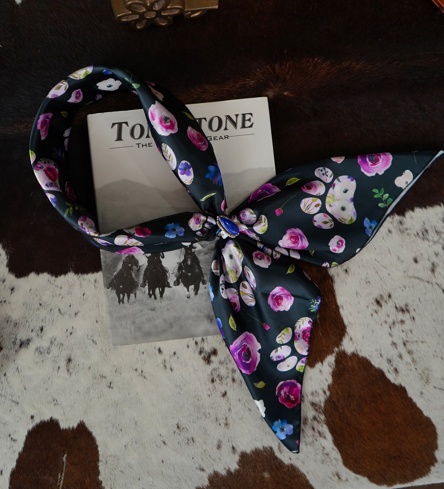 Black Floral Paw Prints