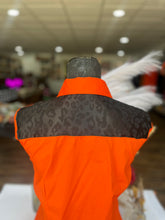 Load image into Gallery viewer, XL - Black Jacquard Cheetah on Orange Cotton Button Down