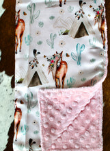 Load image into Gallery viewer, Rodeo Bum Handmade Satin &amp; Minky Blankets