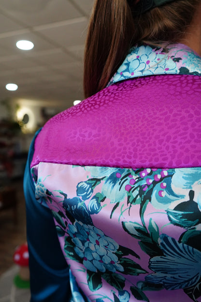 Daisy Original Teal Floral w/ Magenta & Teal Button Down - Size 16