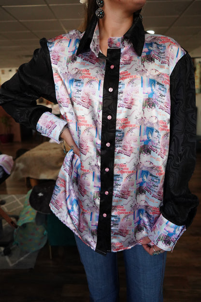 Daisy Original Blessed Is She w/ Black Groovy Button Down - Size 20
