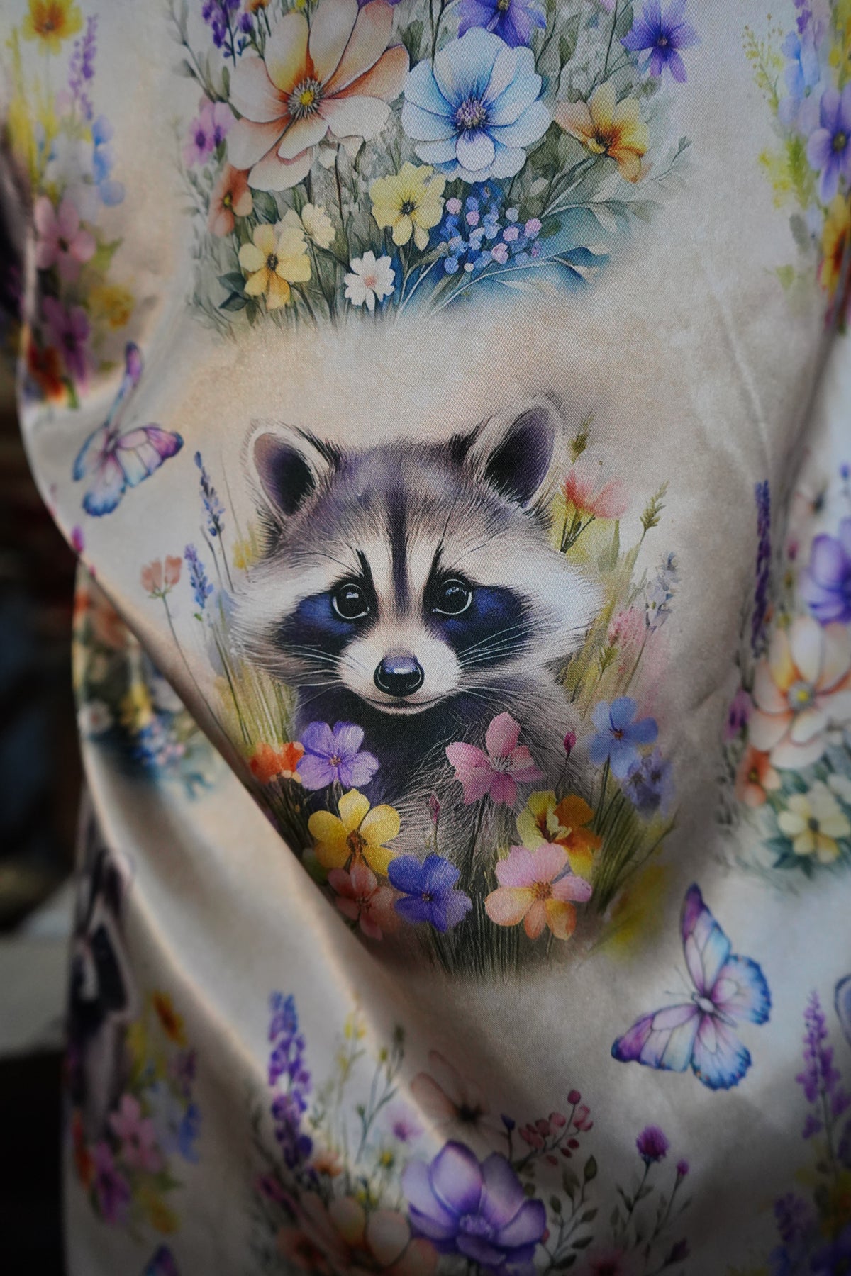 Daisy Original Floral Raccoon w/ Lavender Leopard Button Down - Size 10