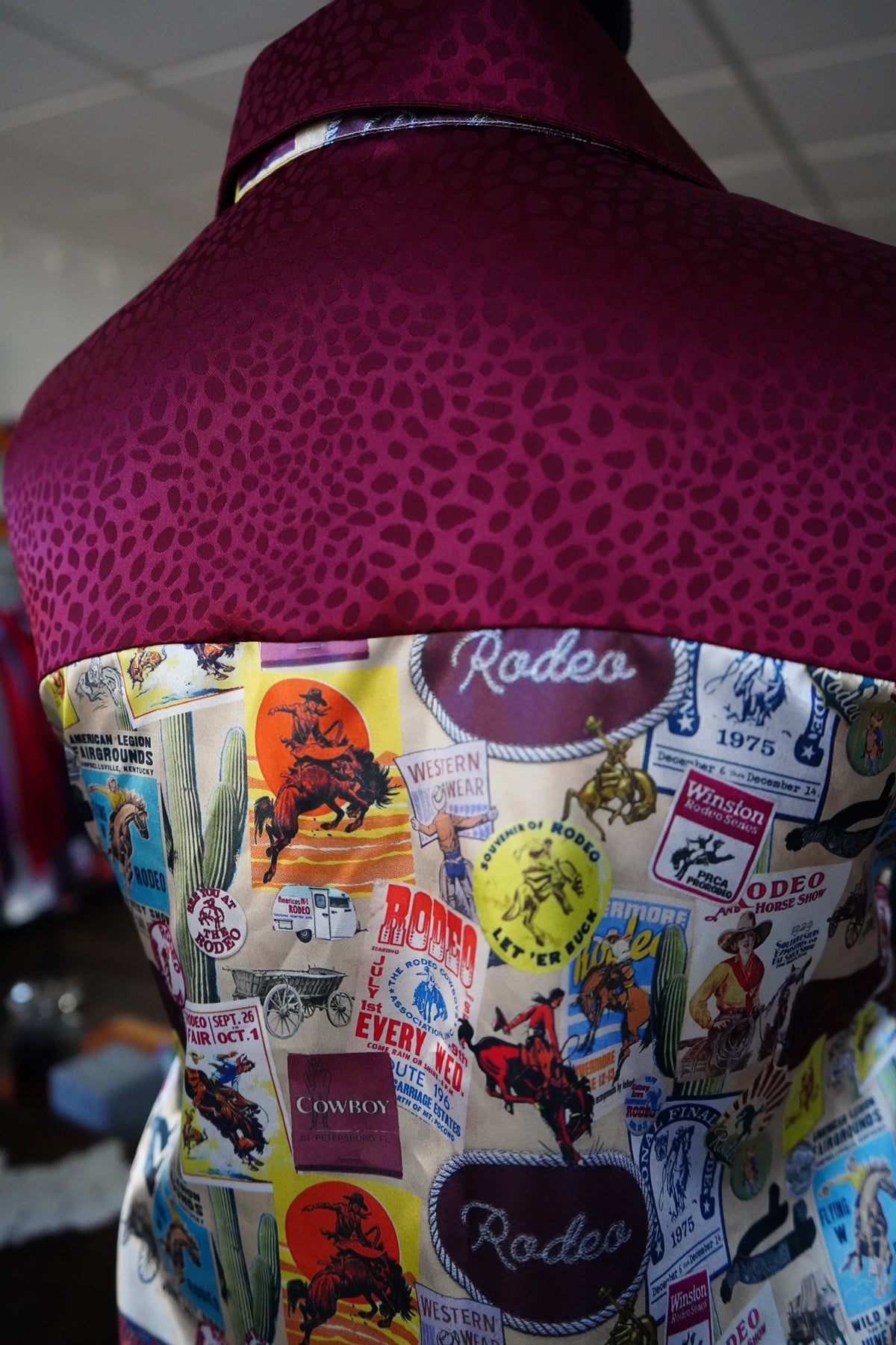 Daisy Original Rodeo Flyers w/ Burgundy Cheetah Button Down - Size 14