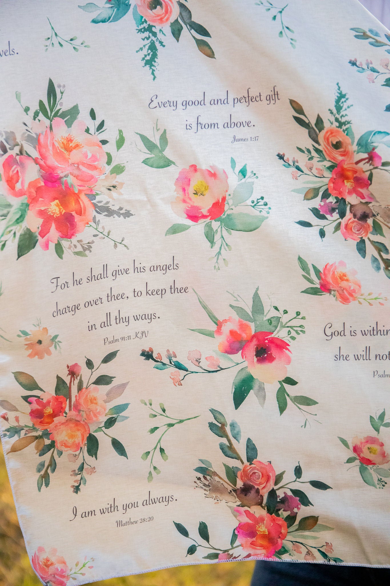 Light Tan Roses & Bible Verses Wild Rag