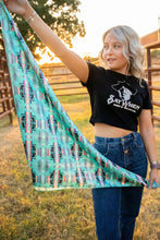 Load image into Gallery viewer, Turquoise and Coral Pendleton Wild Rag