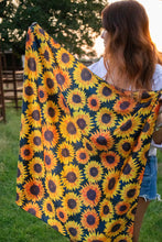 Load image into Gallery viewer, Navy Large Sunflowers Wild Rag