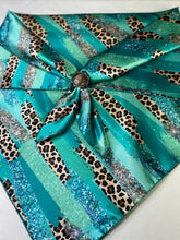 Load image into Gallery viewer, DiYDCo Line - Turquoise &amp; Cheetah Brushstrokes Wild Rag