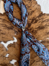 Load image into Gallery viewer, Brown &amp; Blue Paisley DS Wild Rag