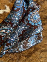 Load image into Gallery viewer, Brown &amp; Blue Paisley DS Wild Rag