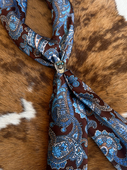 Brown & Blue Paisley DS Wild Rag