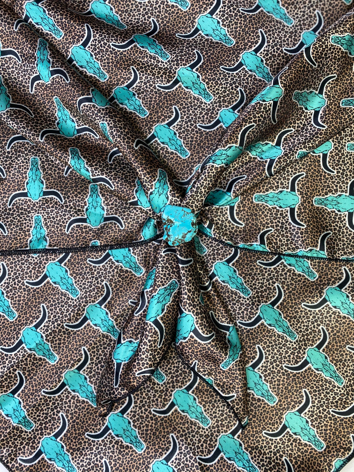 DiYDCo Line - Cheetah & Turquoise Steerheads Wild Rag