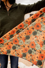 Load image into Gallery viewer, Burnt Orange and Olive Floral Wild Rag