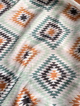 Load image into Gallery viewer, Mint and Tan Diamond Aztec Wild Rag
