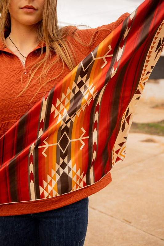 Burgundy Saddle Blanket Wild Rag