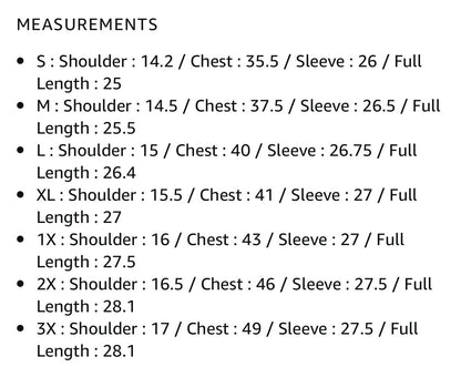 SIZING CHART - Button Downs