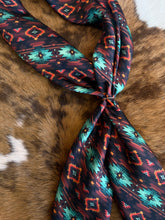 Load image into Gallery viewer, Brown and Turquoise Aztec Wild Rag